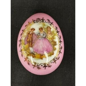 Limoges France Hand Painted Porcelain Egg Ornamental Trinket Box
